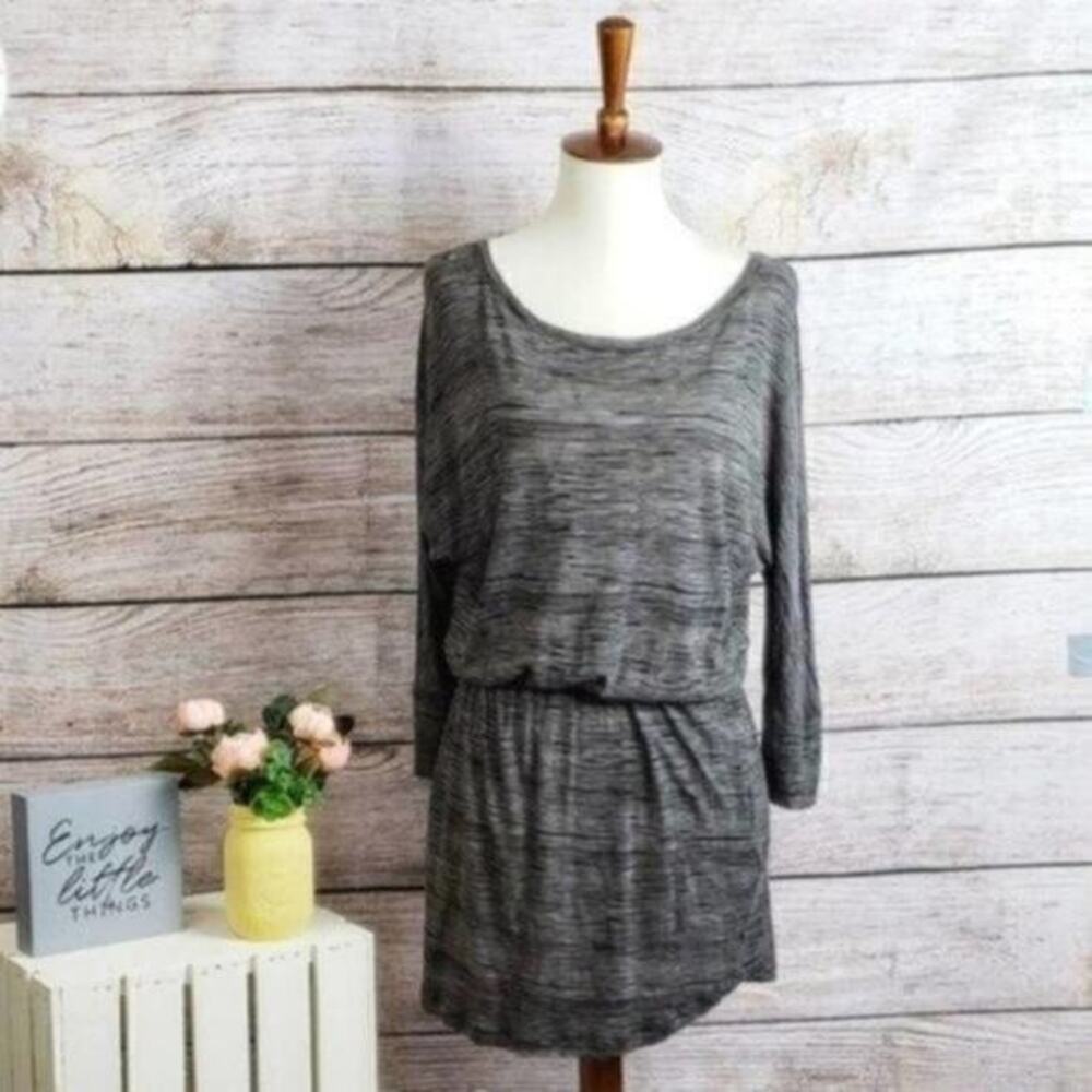 Soft Joie Drop Waist‎ Gray Pattern 3/4 Sleeve Dress XS